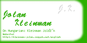 jolan kleinman business card